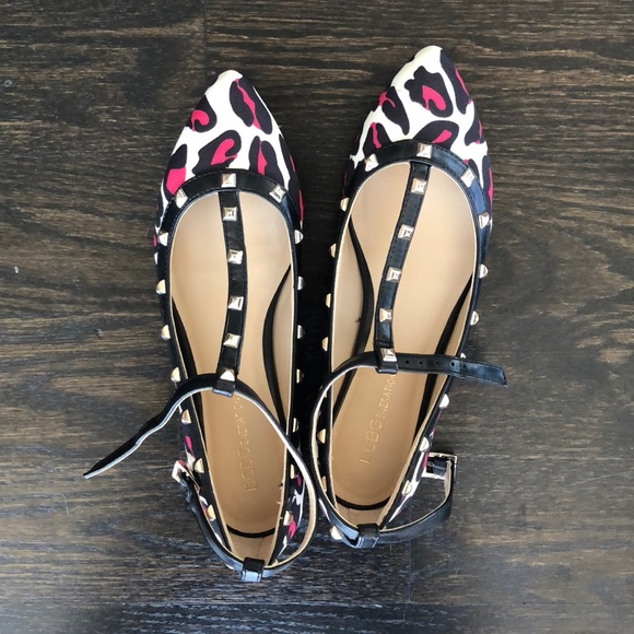 BCBGeneration Shoes - BCBG Studded Punk Leopard Flats Size 6 BCBGeneration Shoes - BCBG Studded Punk Leopard Flats Size 6